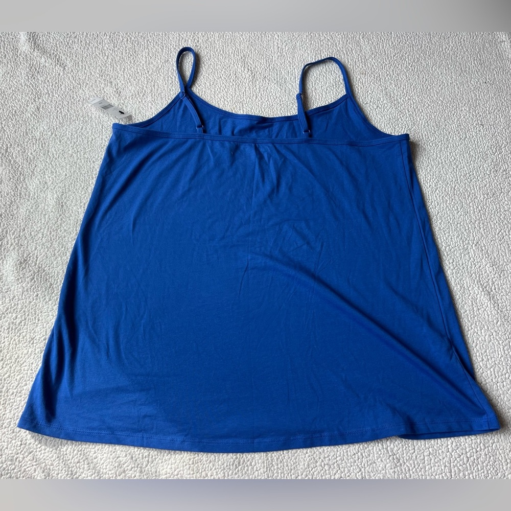 NWT LANE BRYANT CLASSIC COTTON CAMI TANK BLUE 22/24 - Picture 2 of 6
